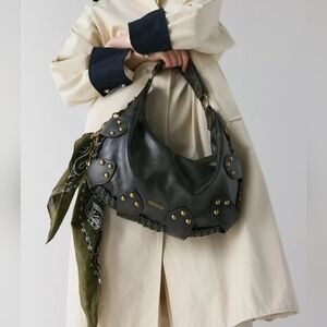NWT Urban Outfitters Silence And And Noise Black Studded Hobo Bag